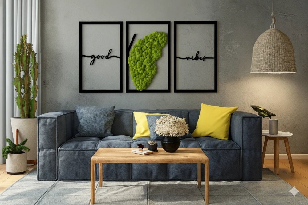 Tryptyk Ażurowy z chrobotkiem do Salonu