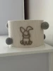 abażur sznurkowy Królik i pompony lampa
