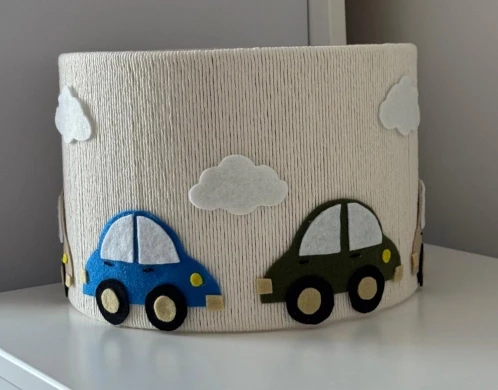 Lampa do pokoju dziecka abażur handmade autko