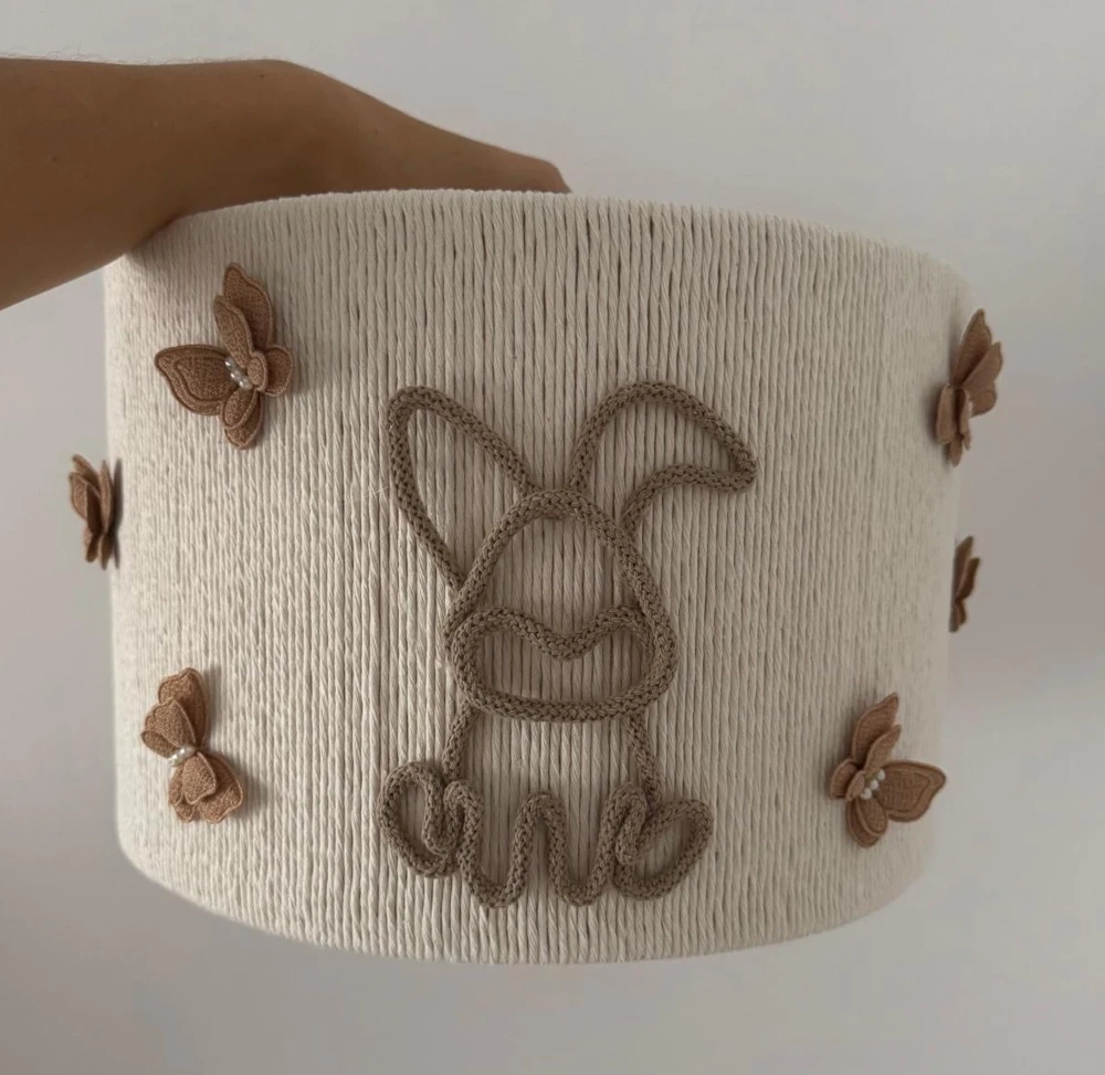 Lampa abażur sznurkowy handmade