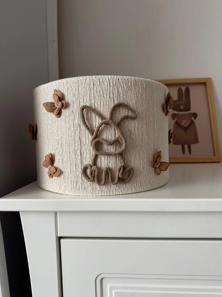 Lampa abażur sznurkowy Królik