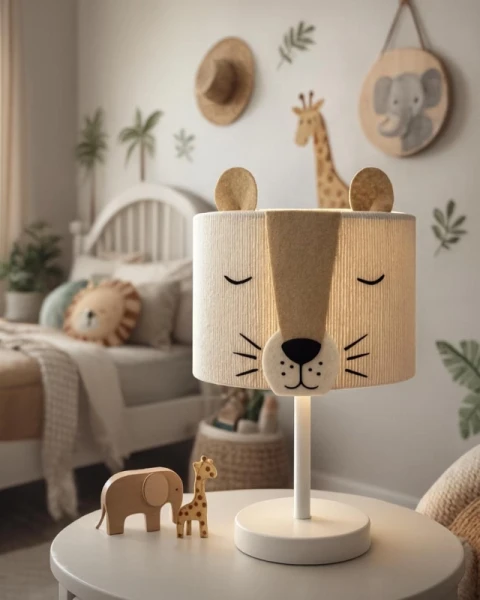 Lampka nocna | oświetlenie pokój dziecka | styl safari wizualizacja