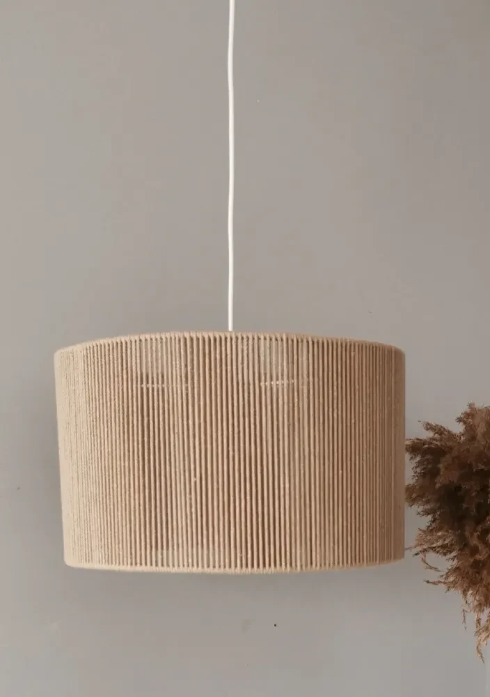 Lampa Ozdobny klosz sznurek bawełniany