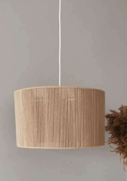 Lampa Ozdobny klosz sznurek bawełniany