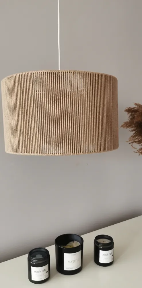 Lampa Ozdobny klosz sznurek bawełniany