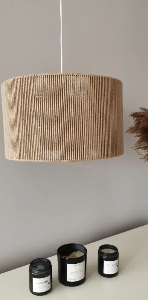 Lampa Ozdobny klosz sznurek bawełniany