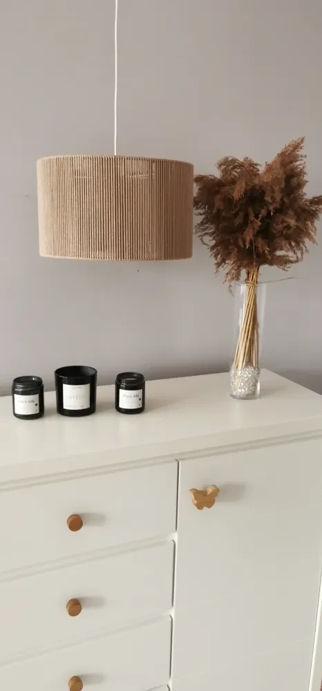 Lampa Ozdobny klosz sznurek bawełniany