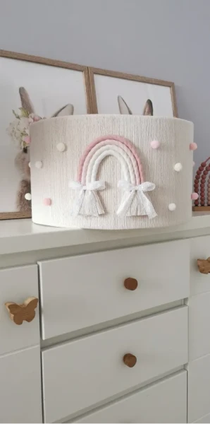 Abażur z tęczą i kokardki 45cm