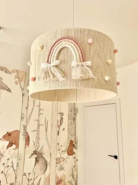 Abażur z tęczą i kokardki 45cm
