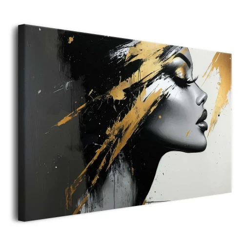 obraz czerń i złoto, obraz do salonu