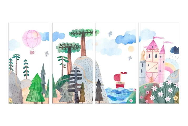 bajkowy obraz na płótnie do pokoju dziewczynki