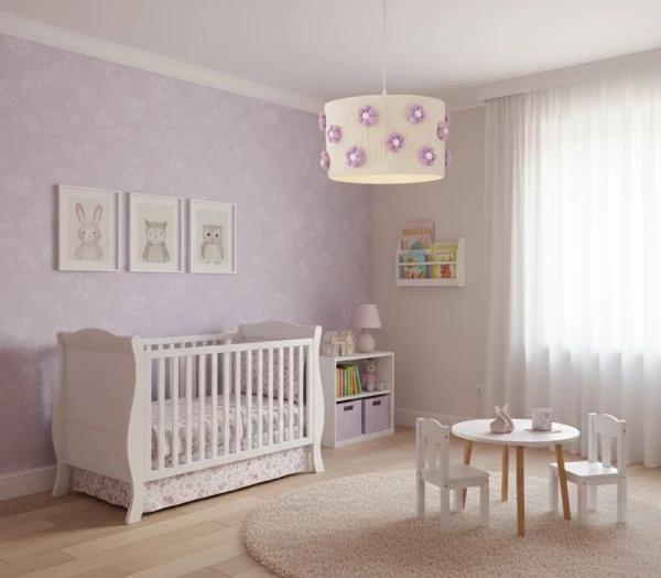 pokój dziecka - lampa w kwiaty