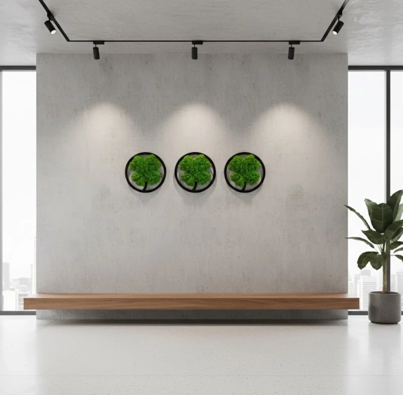 dekoracja koniczyna  chrobotek na ścianę