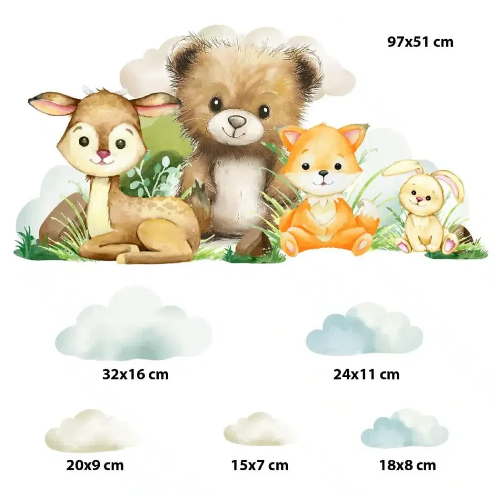 miś naklejka do pokoju dziecka