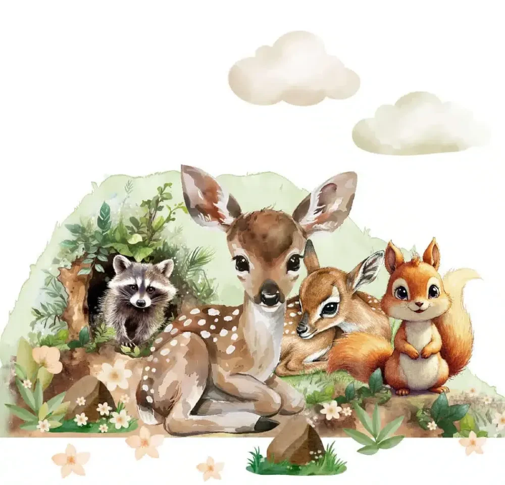 Naklejki na ścianę Leśne zwierzątka | Dekoracja pokój dziecka