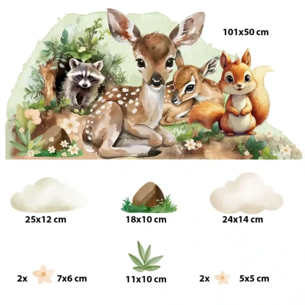 Naklejki na ścianę Leśne zwierzątka