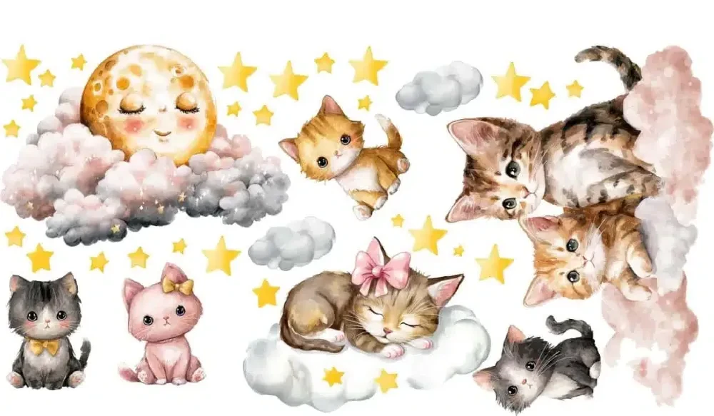 Naklejki na ścianę Kotki | Dekoracja pokój dziecka