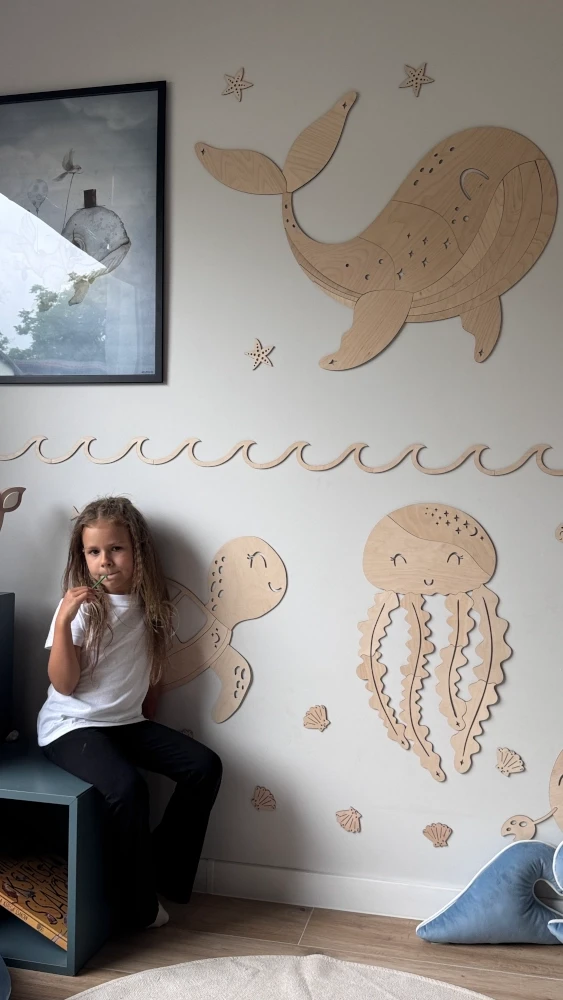 wieloryb sklejka na ścianę