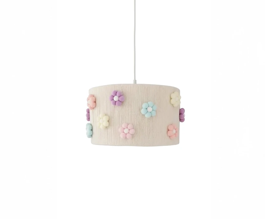Lampa do pokoju dziecka abażur pastelowe kwiatki