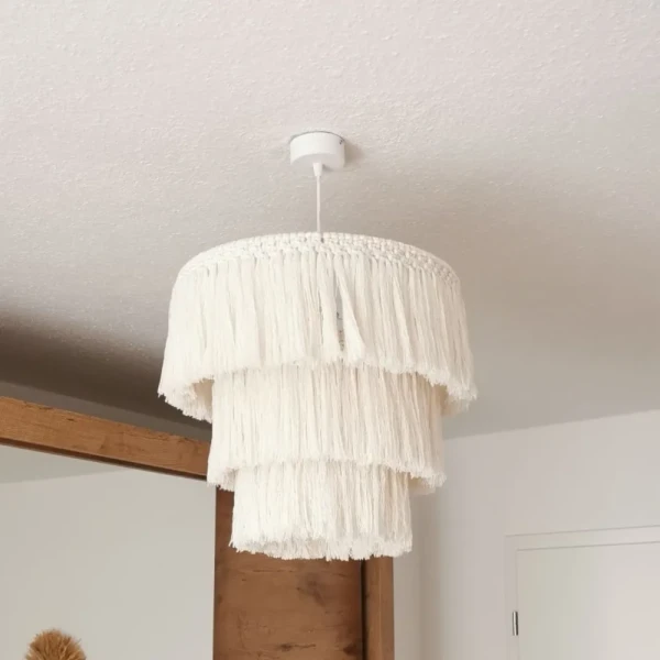 Lampa boho | abażur sznurkowy ze wzorkiem