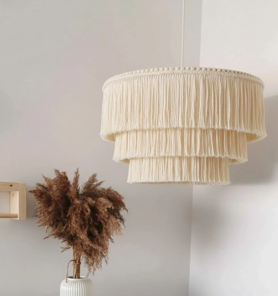 sznurek lampa rękodzieło