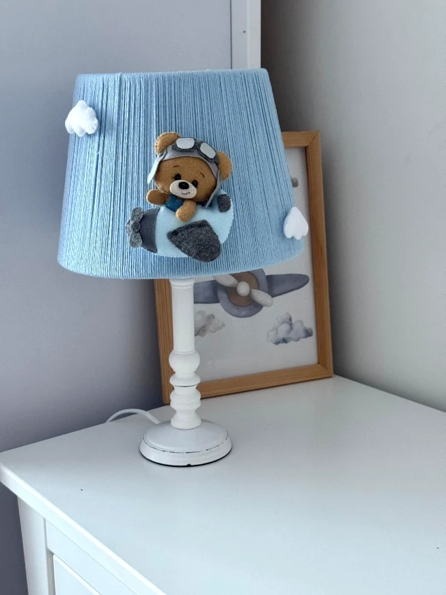 lampka nocna sznurkowa handmade