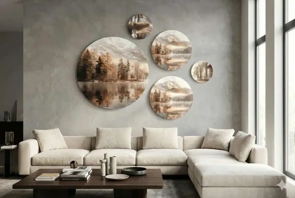 Krajobraz w sepii | Styl Boho & Japandi  do salonu