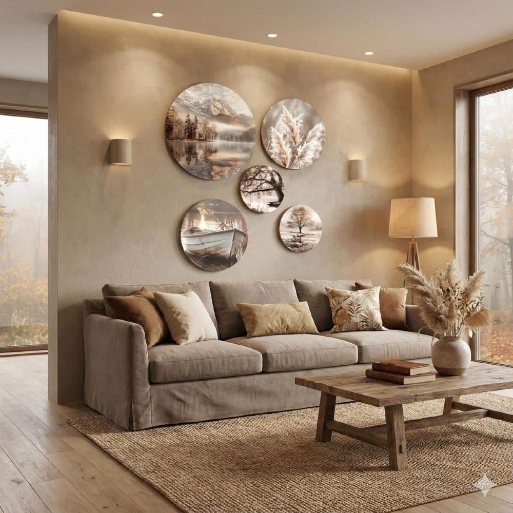 Okrągły obraz Styl Boho