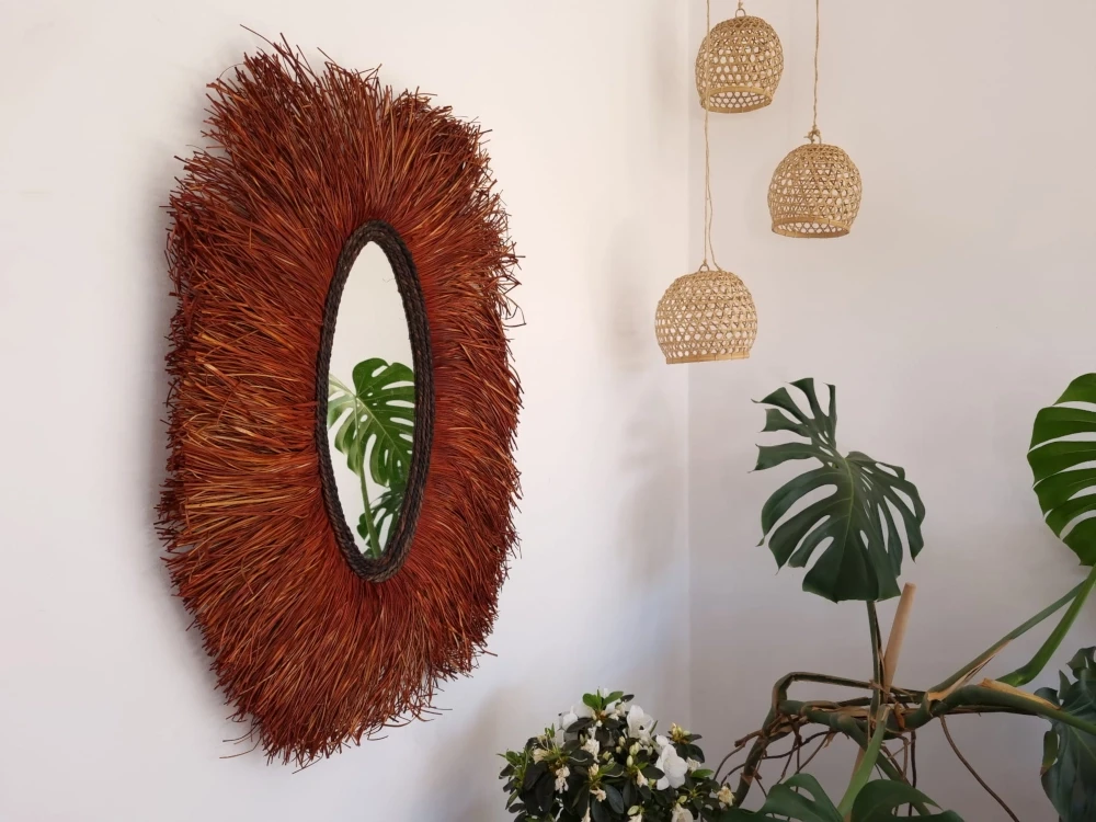 Lustro ścienne w stylu balijskim 85x65 cm Patihome