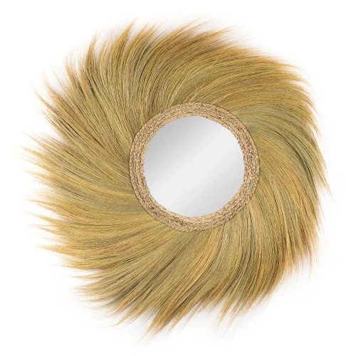 okrągłe lustro z trawą morską