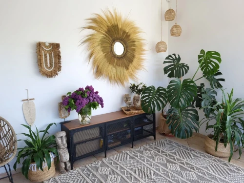 dekoracja ścienna z trawy alang-alang