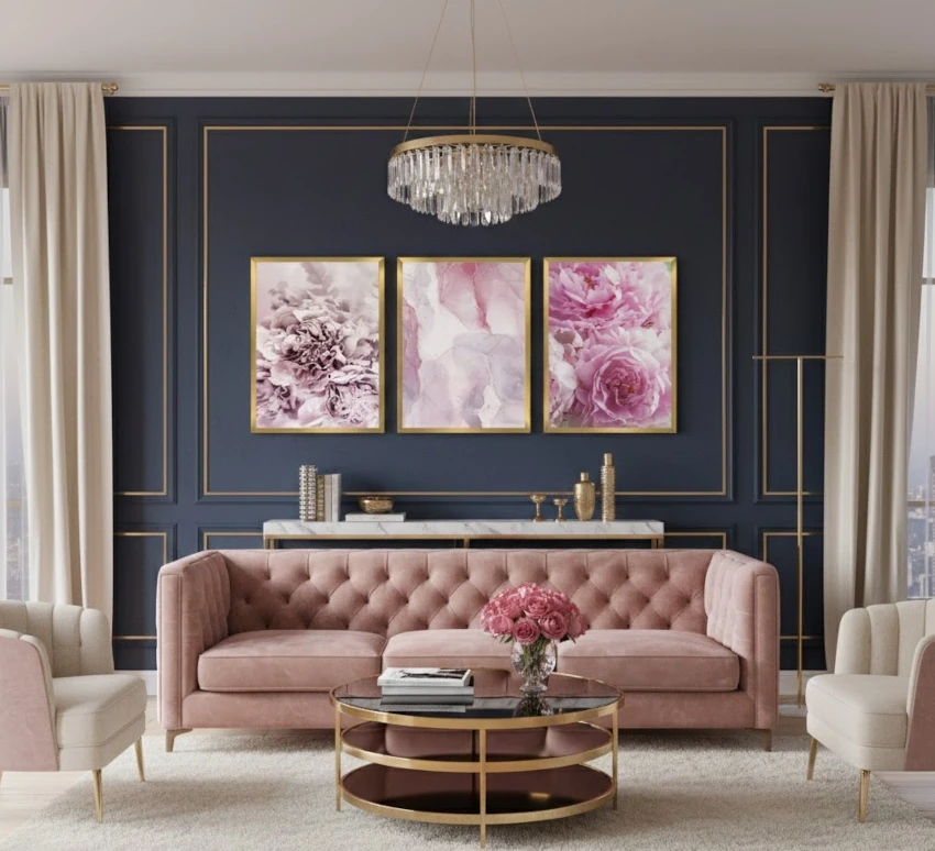 rozowe plakaty kwiaty