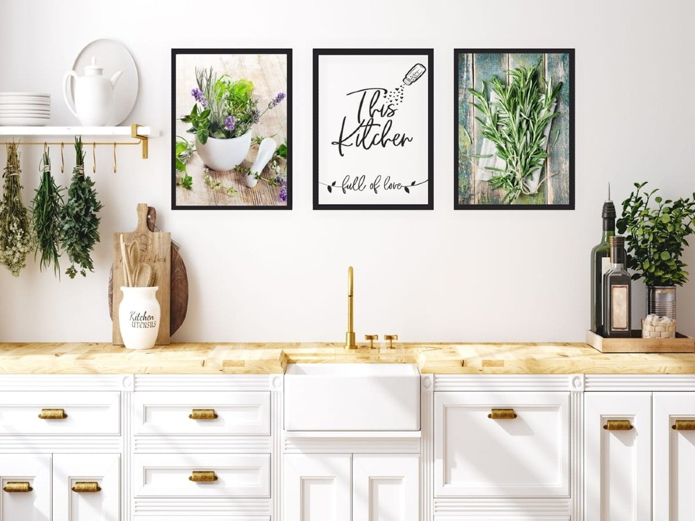 dekoracje ścienne z ziołami zestaw