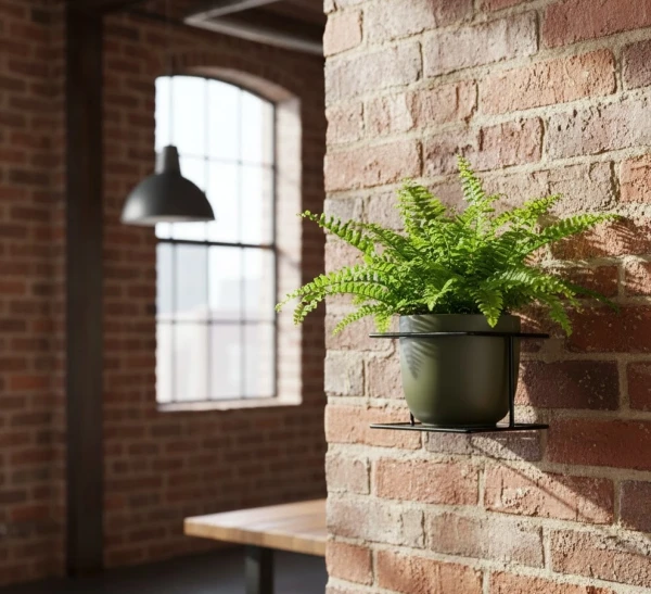 Czarny metalowy kwietnik ścienny Flora dekoracja loft na doniczkę Patihome