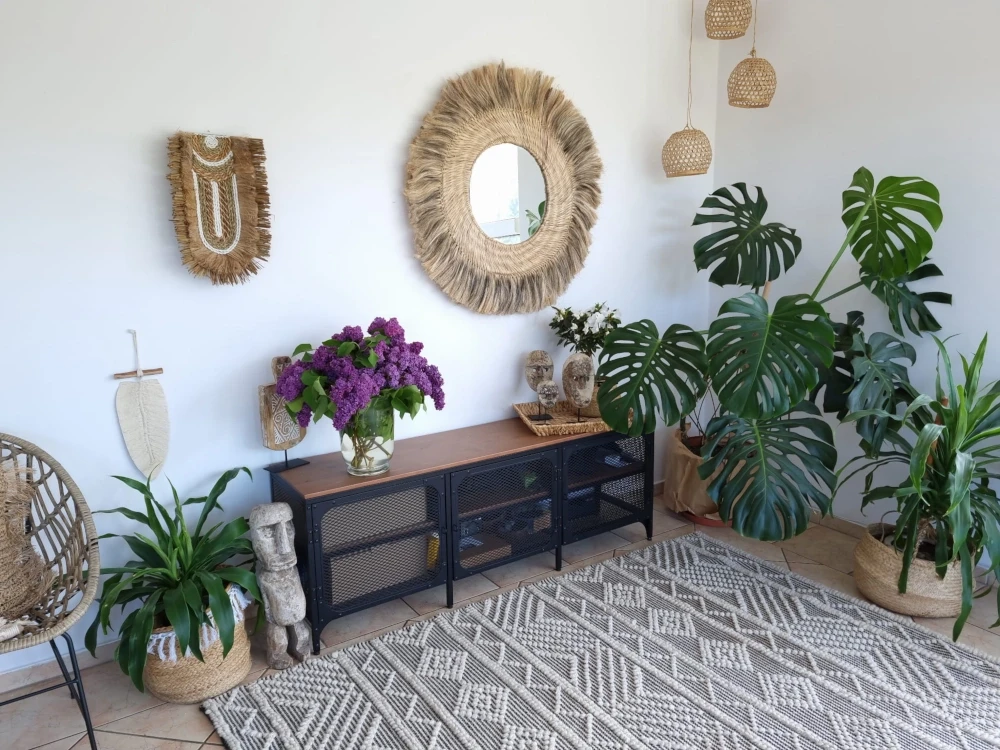 lustro do salonu boho