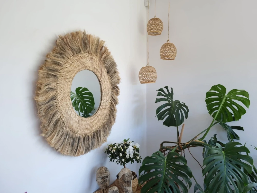 balijskie lustro 90 cm