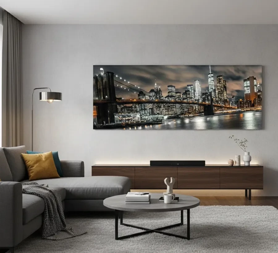 długi obraz nad komodę