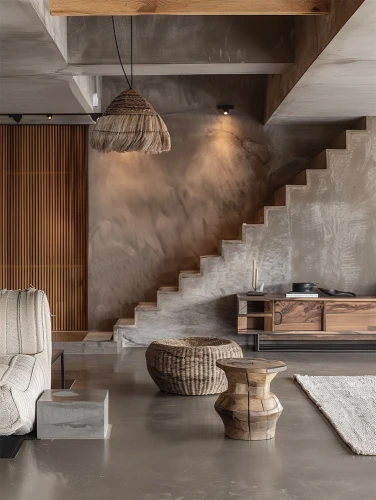 lampa wisząca z bananowca do wysokich pomieszczeń