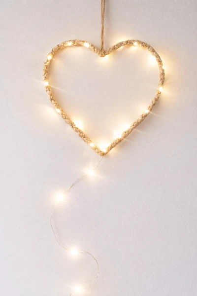plecione serce ścienne z lampkami led