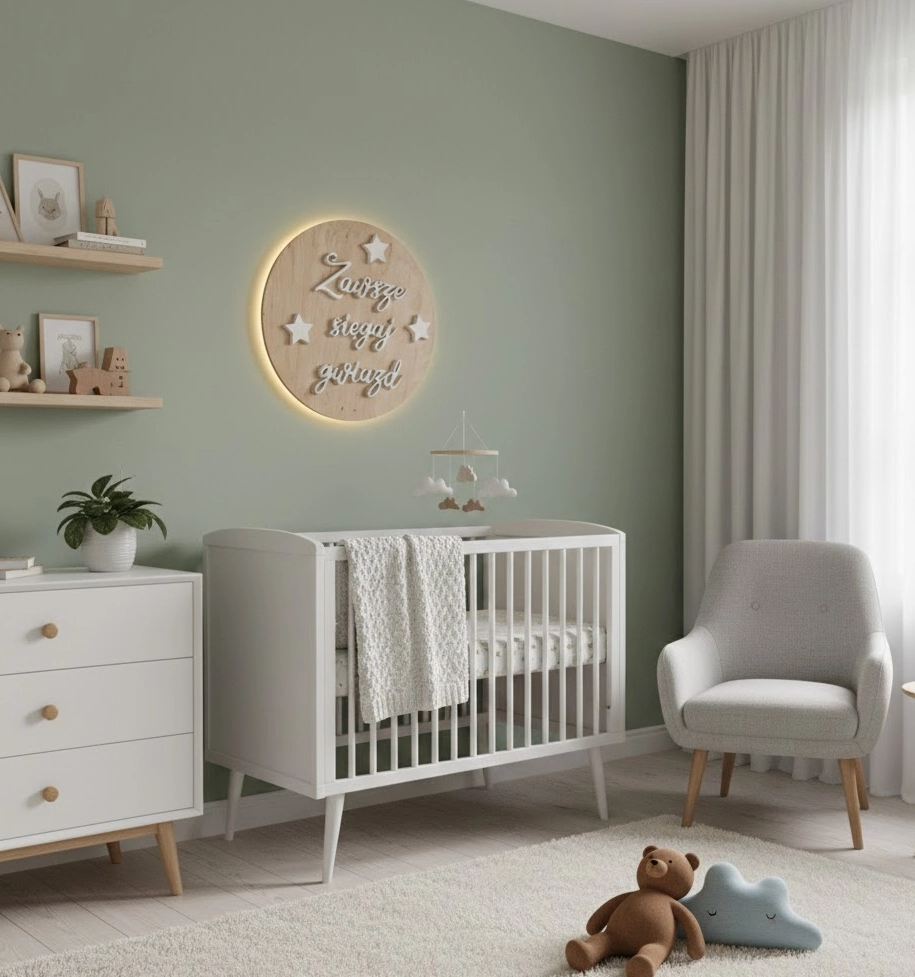 lampa polska z napisem zawsze sięgaj gwiazd, na prezent do pokoju dziecka