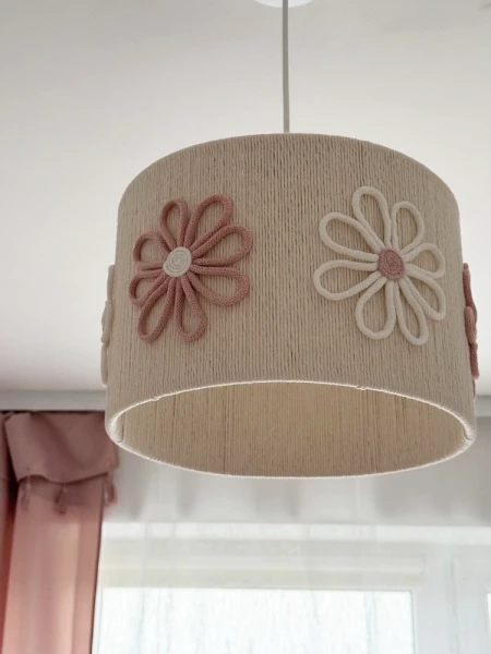 Lampa abażur sznurkowy kwiaty