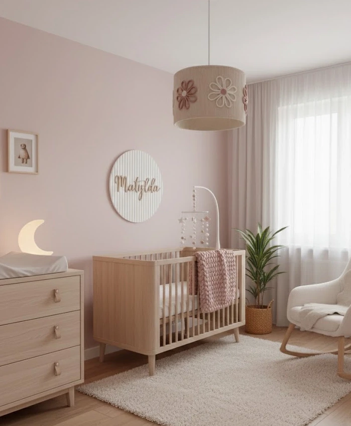 przytulny pokój dziewczynki lampa wisząca