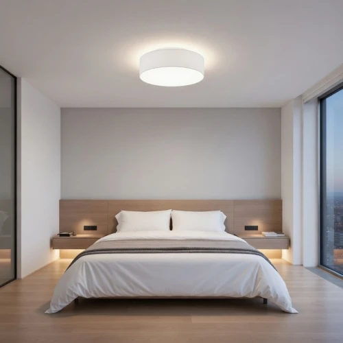 biały plafon  nowoczesna sypialnia