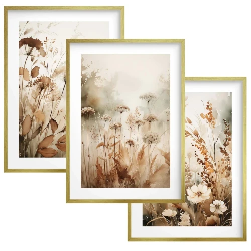 plakaty kolory beżowe kwiaty