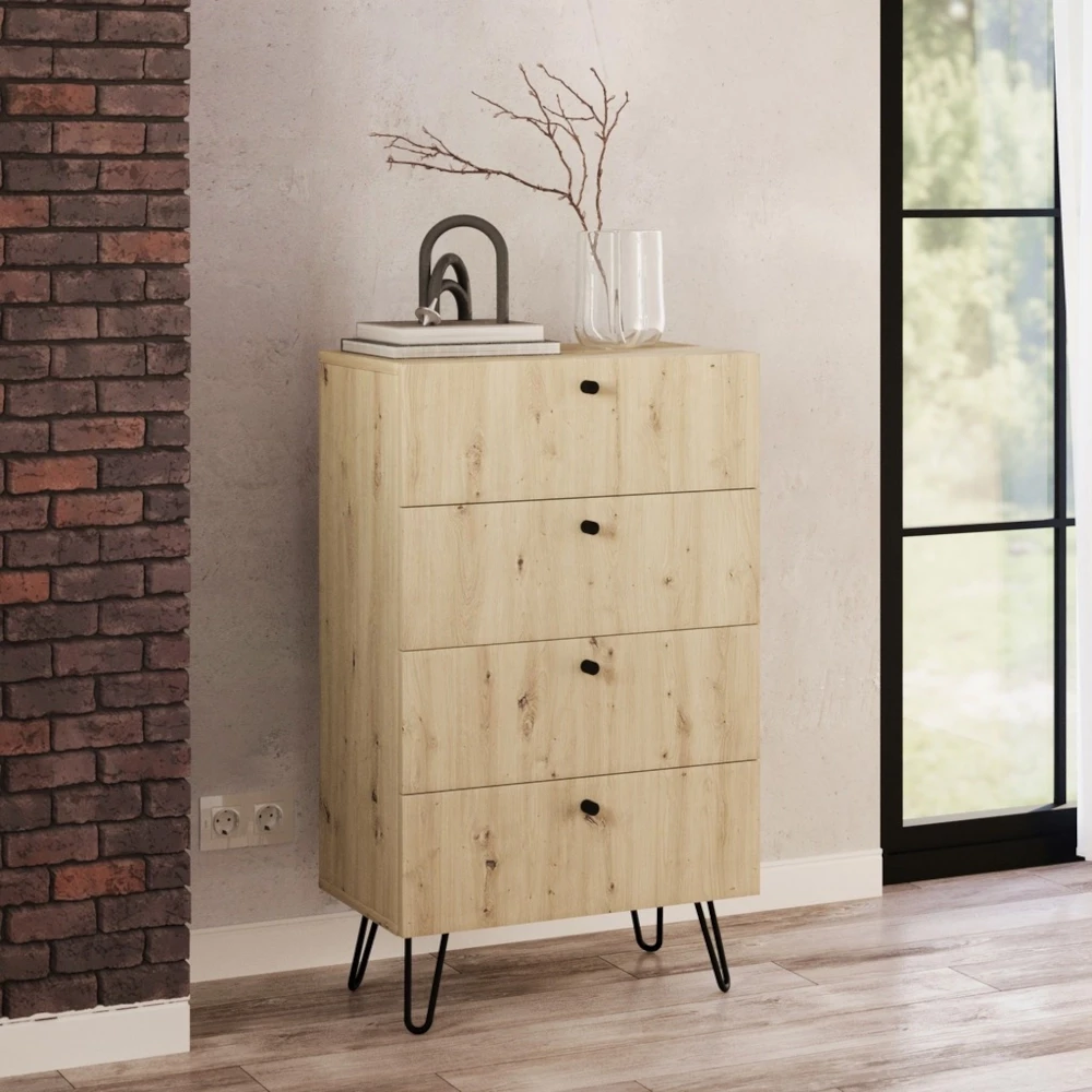 Komoda z szufladami Oulu kolor dąb artisan