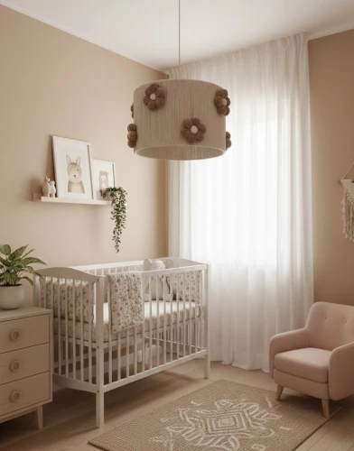 pokój dziewczynki beżowe ciepłe kolory - lampa ręcznie robiona