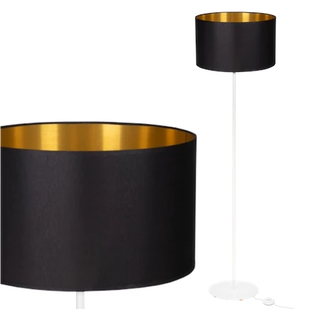 Czarno złoty abażur lampy podłogowej