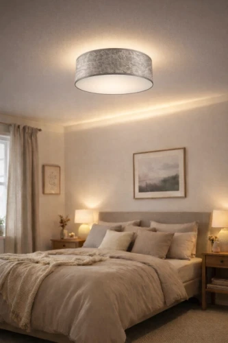 plafon szaro srebrny 50 cm do sypialni wizualizacja