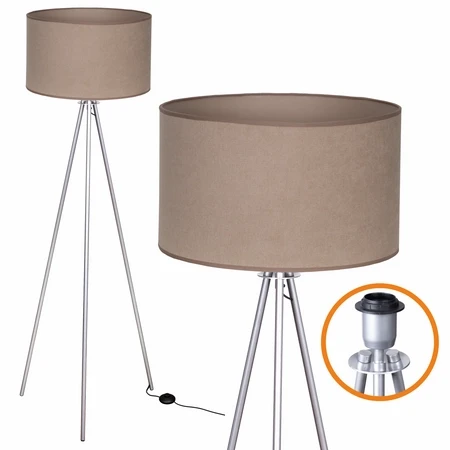 Lampa trójnóg z beżowym kloszem do czytania