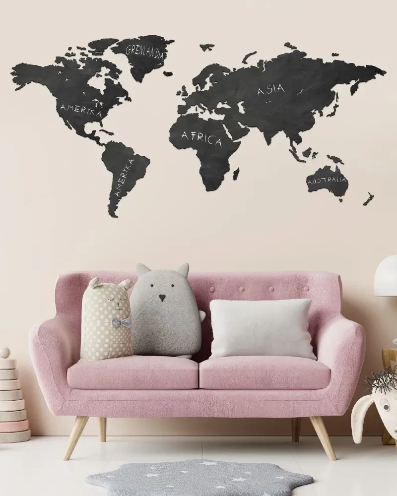 mapa świata kredowa do pokoju dziecka